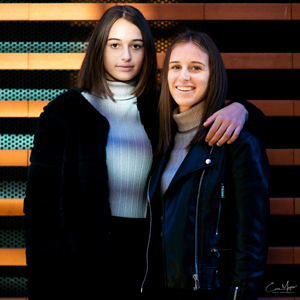 Two sisters as female models