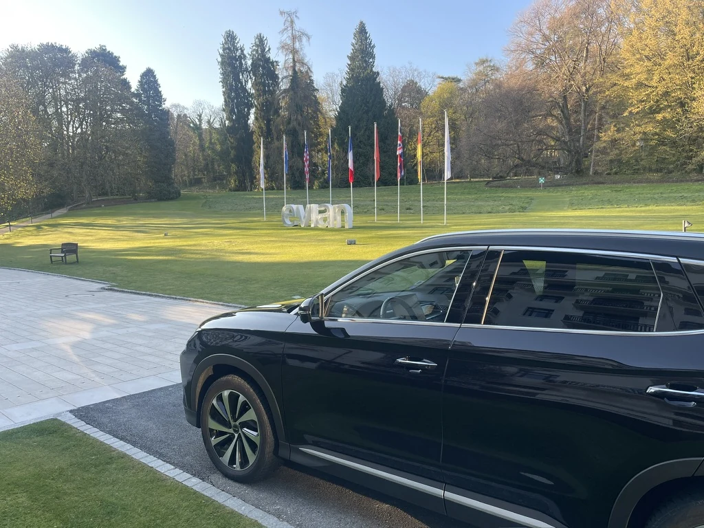 Leocleme Prestige BYD Seal U Hybrid SUV in Évian-les-Bains, near Lake Geneva.